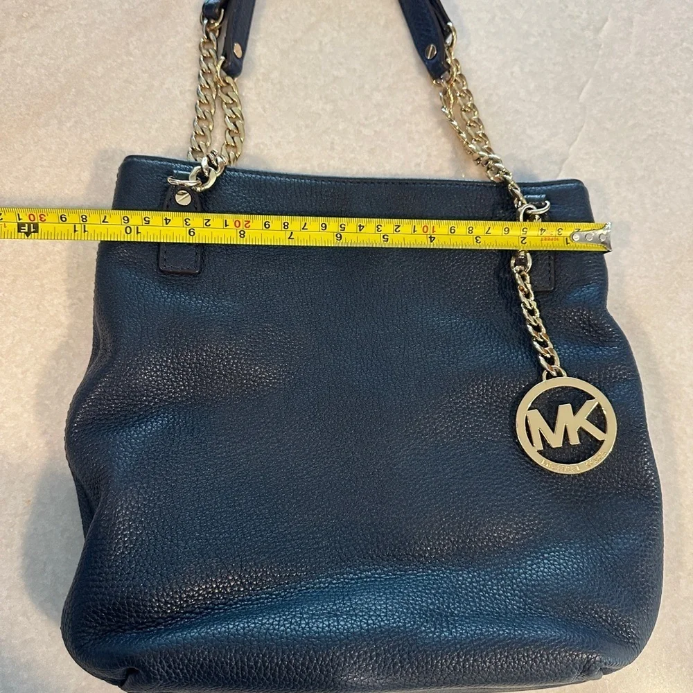 Michael Kors jet set Dark Blue Shoulder Bag with Gold Accents